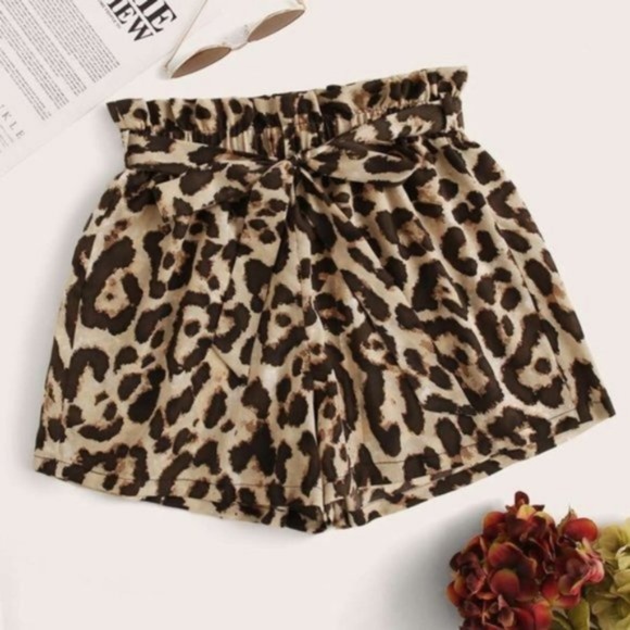 Pants - INS TOCK-  MONELLE leopard print front tie shorts